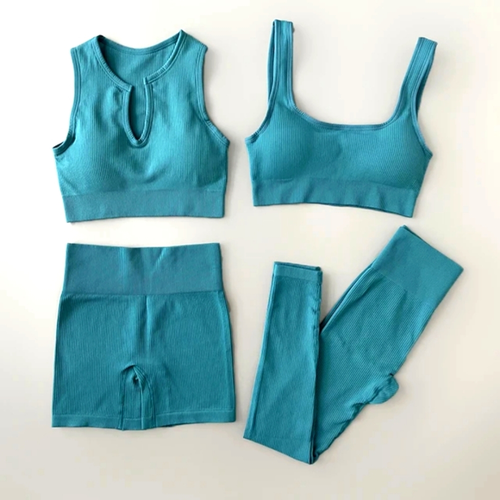 Seamless Yoga Set Ribbed Workout